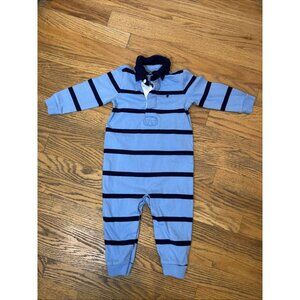 Polo by Ralph Lauren Blue & Navy Striped Long-Sleeve One-Piece